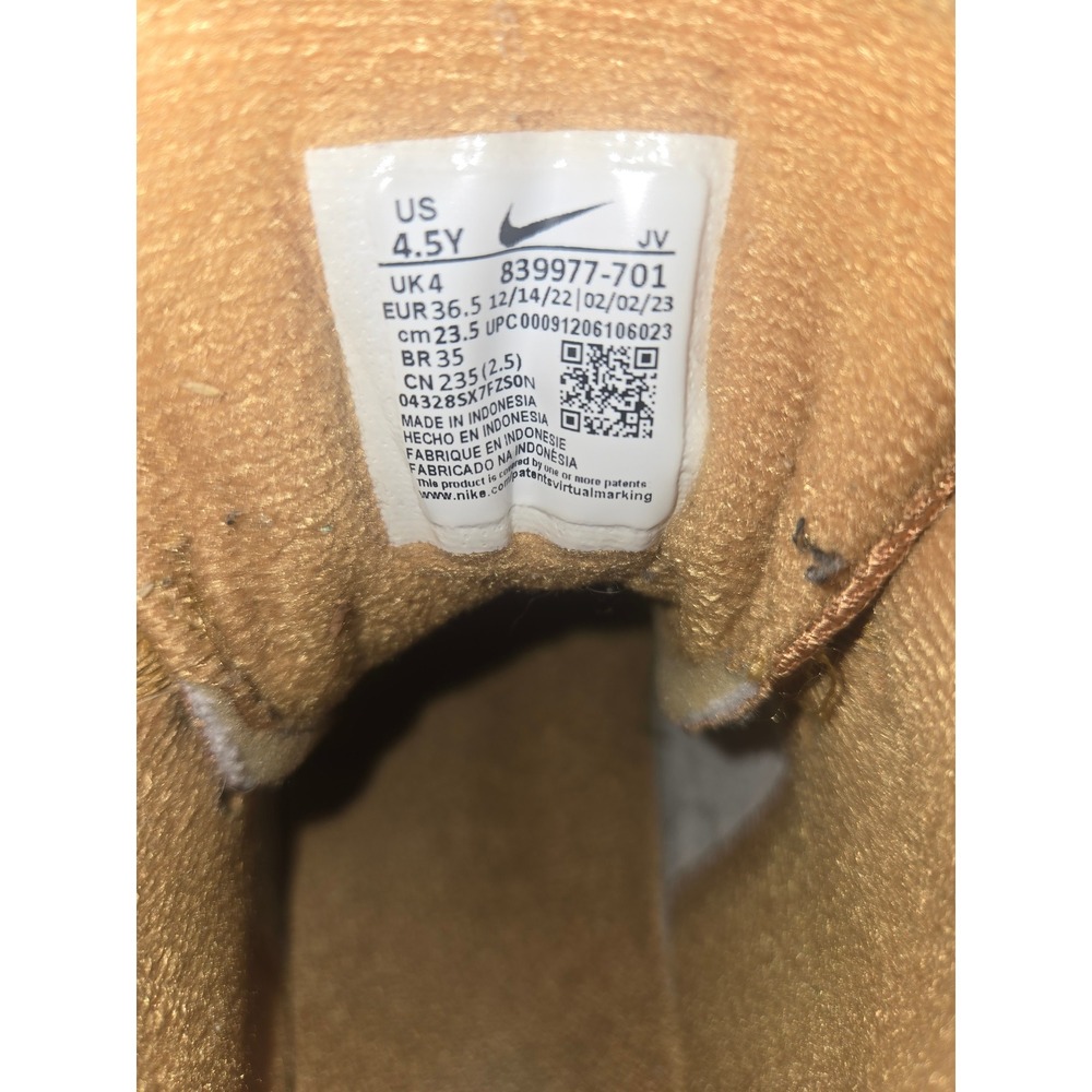 Nike Court‎ Borough Mid 2 Wheat Tan Kids Sneakers 839977-701 Size 4.5Y - Picture 5 of 5